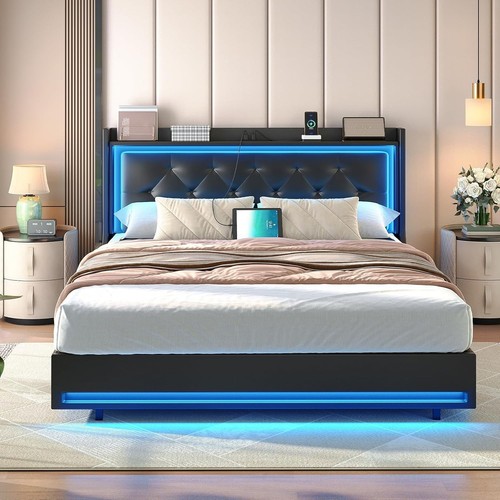 Queen bed frame with headboard - with,