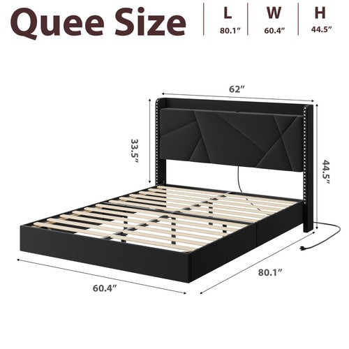 Floating bed frame led - floating,